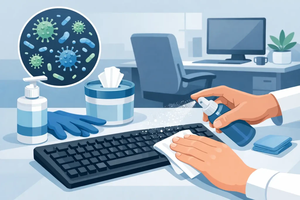 How to Sanitize Office Keyboards Safely at Work