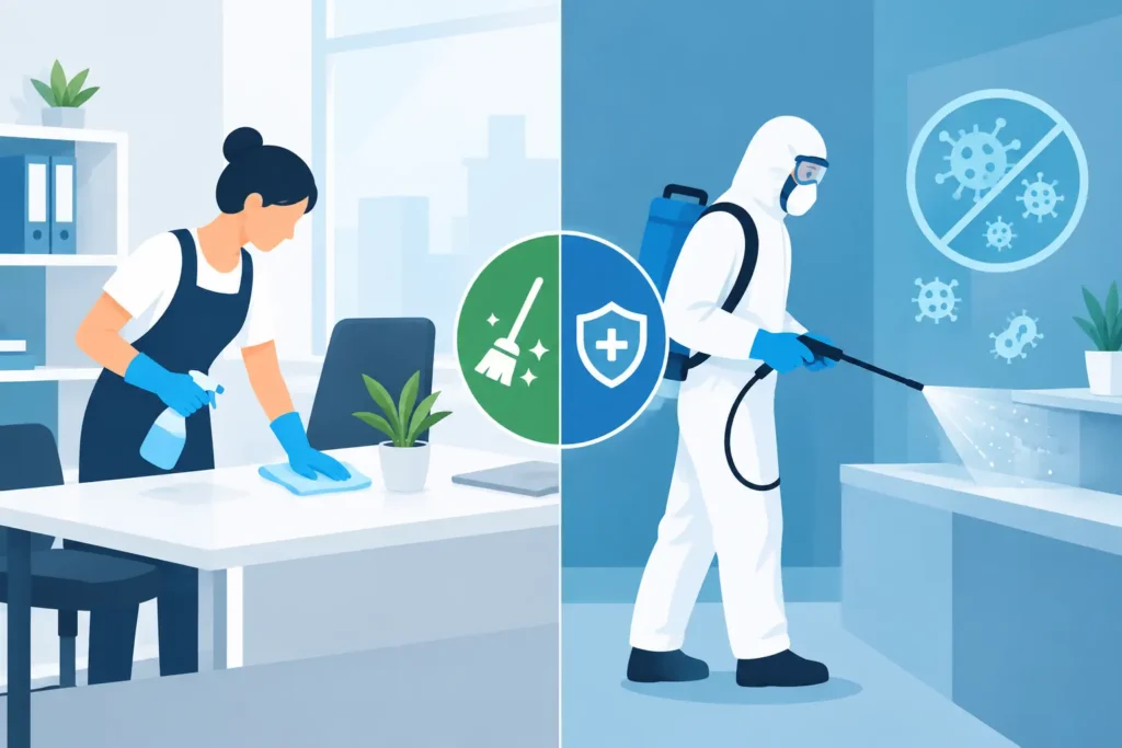 Disinfection Service Versus Routine Cleaning